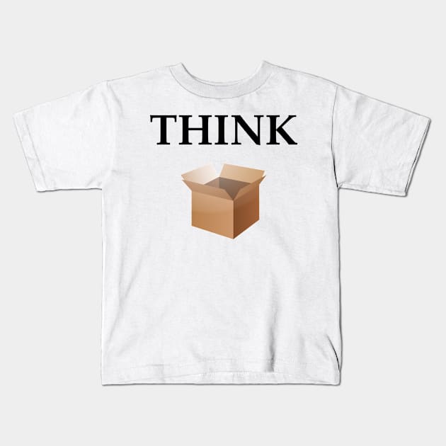 Think outside the box Kids T-Shirt by TheLightningDesigns